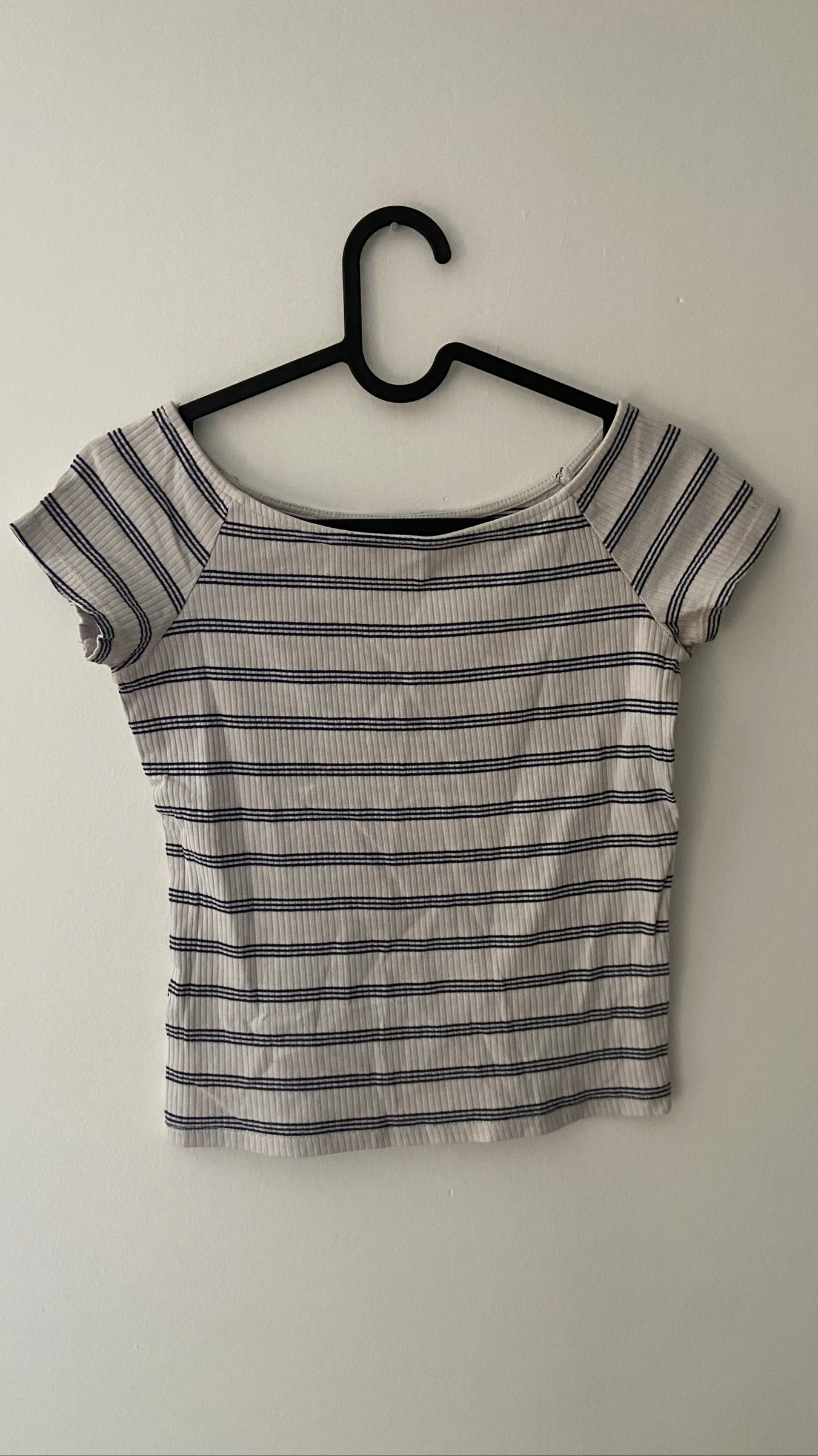 Haut crop top bleu et blanc taille 36  – photo 2